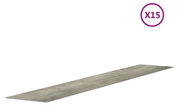 Wandpaneel 3018081-3 (15-teilig) Grau - PVC - 15 x 1 x 91 cm