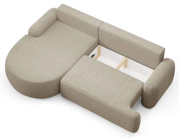 Rundes Ecksofa CLEO  mit Schlaffunktion Beige - Polyester - 264 x 89 x 172 cm