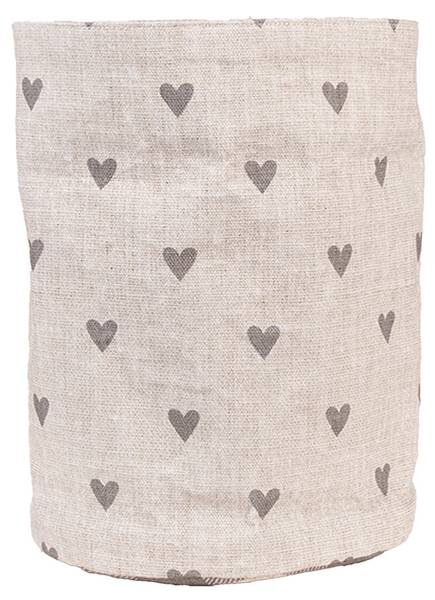 Brotkorb Herzen LOVING CHIC Beige - Textil - 15 x 16 x 15 cm