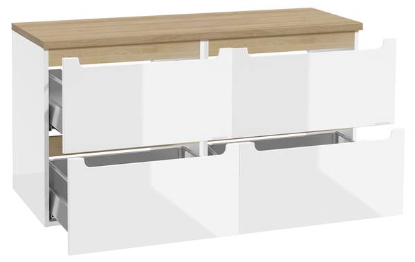 Waschtischunterschrank Livia Weiß - Holzwerkstoff - 120 x 63 x 46 cm