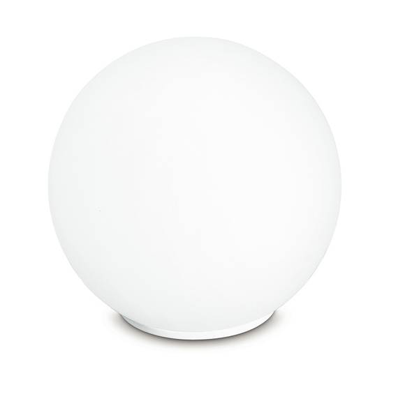 LED Tischleuchte Glaskugel Weiß Ø15cm Weiß - satiniertes Glas - 15 x 16 x 15 cm