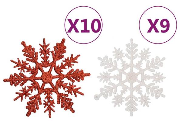 Boules de noël 3028562 (lot de 108) Rot - Weiß - Kunststoff - 1 x 1 x 1 cm