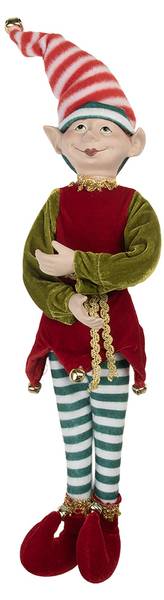 Decoratie Elf Xmas&Arlo rood - kunststof - 10 x 56 x 13 cm