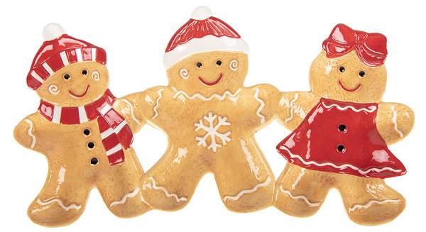 Dekoration Schale Lebkuchen Cosy Evelyn Braun - Keramik - 20 x 3 x 37 cm