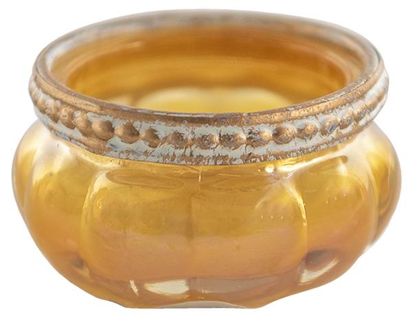 Teelichthalter Louk Gelb - Glas - 6 x 4 x 6 cm