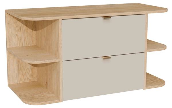 Waschbeckenunterschrank LAVENA Beige - Braun - Holz teilmassiv - 100 x 50 x 46 cm