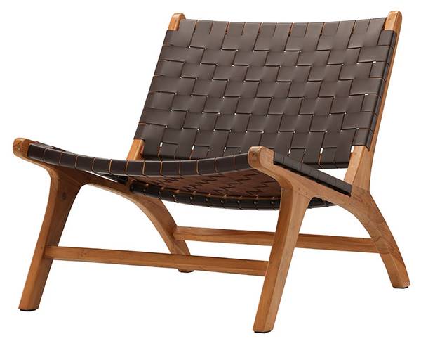 Sessel Rike Braun - Holz teilmassiv - 65 x 75 x 80 cm