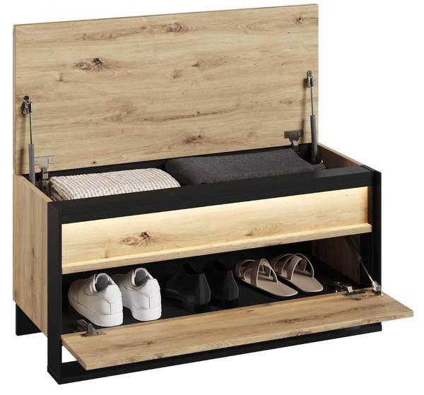 Garderobe Quant 3_5-tlg. Schwarz - Braun - Holzwerkstoff - 184 x 182 x 40 cm