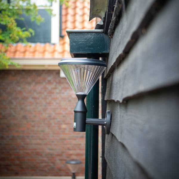 Solar Wandleuchte LED Paris Schwarz - Metall - 26 x 37 x 26 cm