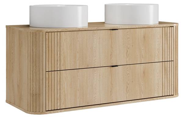 Doppelwaschtisch FILOR Beige - Holz teilmassiv - 120 x 57 x 46 cm