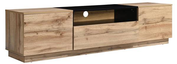 TV-Board CEMILINA Schwarz - Braun - Holz teilmassiv - 40 x 45 x 180 cm