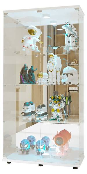 Glasvitrine HJY09 Weiß - Glas - 36 x 164 x 80 cm