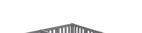 Bettrahmen HF089 Grau - Massivholz - 188 x 40 x 206 cm