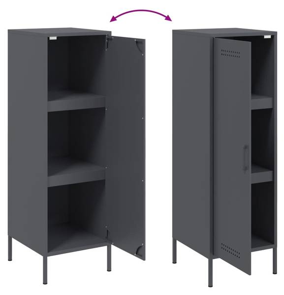 Highboard DE9102 Grau - Metall - 39 x 113 x 36 cm