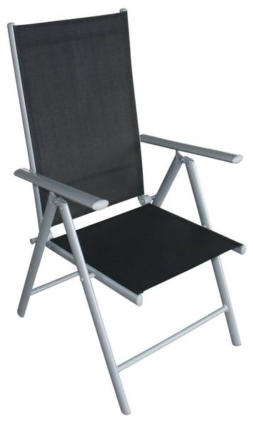 Garnitur AMALFI 5-teilig Schwarz - Grau - Aluminium - Sicherheitsglas - PVC - 130 x 75 x 65 cm