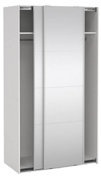 Schiebetürenschrank Catania (2-türig) Weiß - Holzwerkstoff - Textil - 119 x 221 x 67 cm