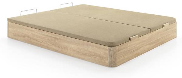 Matratze und Bettgestell mit Lattenrost Beige - Textil - Holz teilmassiv - 200 x 28 x 180 cm