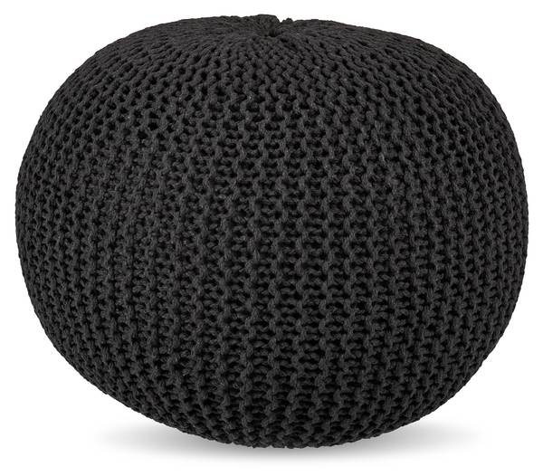 Gestrickter Pouf Anthrazit