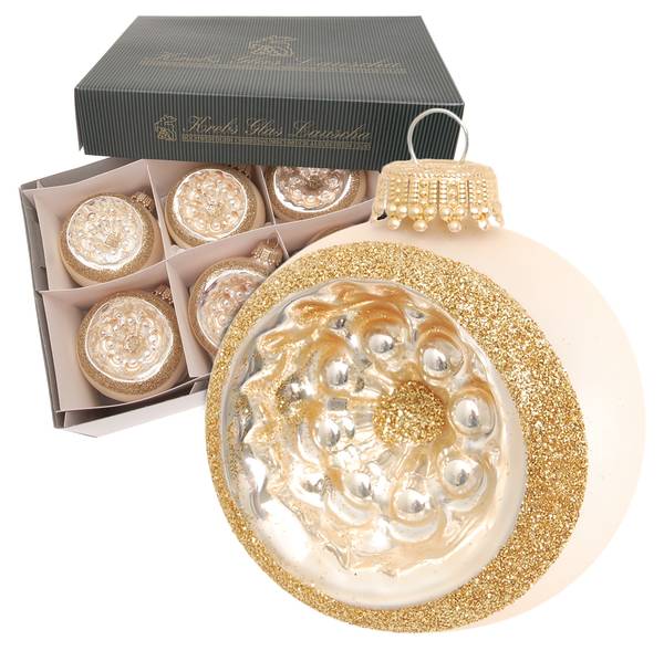 Weihnachtskugeln Reflex 6er-Set Glas - 8 x 8 x 8 cm