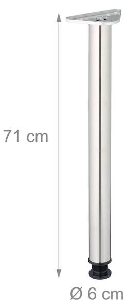 Tafelpoten rvs 71 cm set van 4 zwart - zilver - roestvrij staal - 10 x 71 x 17 cm
