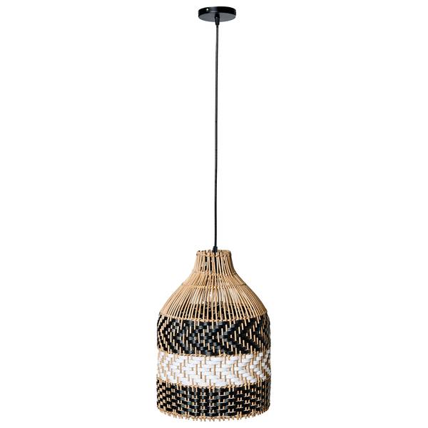 Pendelleuchten TURABO Schwarz - Blau - Weiß - Rattan - 29 x 155 x 29 cm