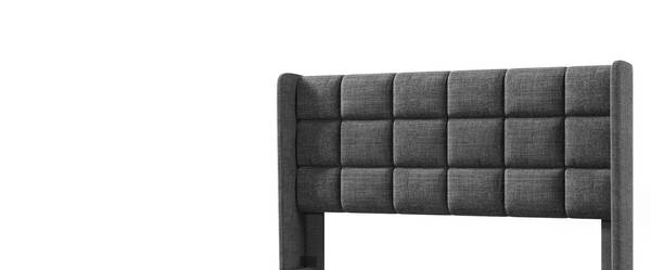 Polsterbett O1439 Grau - Massivholz - 140 x 111 x 208 cm