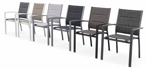 Armlehnstuhl Sessel Chicago 2er Set Grau - Metall - 57 x 89 x 57 cm