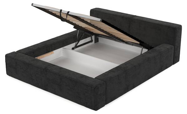 Polsterbett CASTO mit Stauraum Bonita Schwarz - Liegefläche Breite: 200 cm