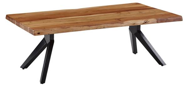 Couchtisch TIETAR Beige - Akazie - 115 x 37 x 64 cm
