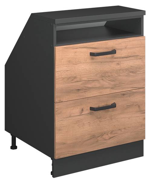Dachschrägenschrank Rion 59955 Anthrazit - Eiche Dekor