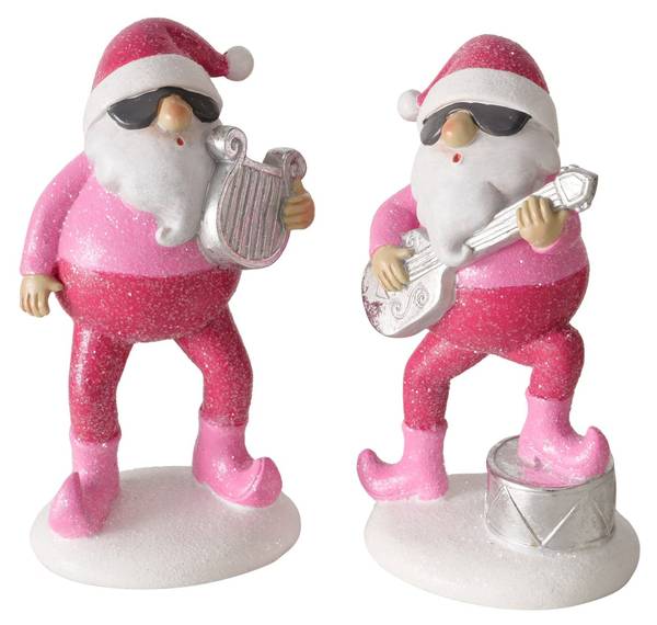 Weihnachtsmann Figuren Matthew 2er Set Pink - Kunststoff - 7 x 16 x 10 cm