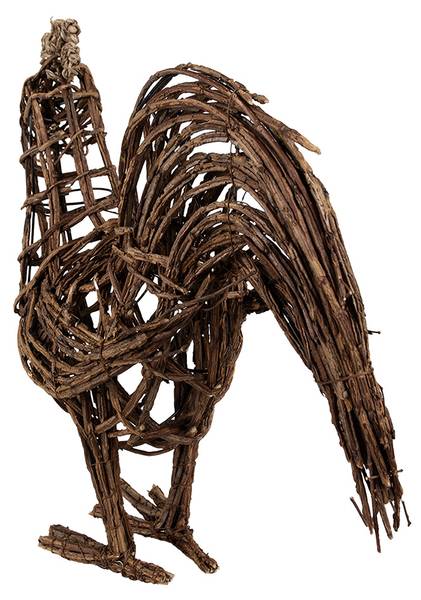 Dekorationsfigur Huhn Easter&Eric Braun - Rattan - 15 x 39 x 34 cm