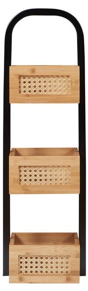 Étagère de salle de bain Tervola Beige - Noir - Bambou - Bois manufacturé - Métal - Matière plastique - 23 x 73 x 19 cm