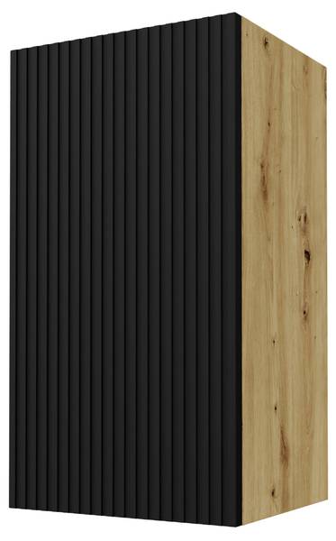 Hängeschrank LAMELLO W2 40 Schwarz - Eiche Dekor