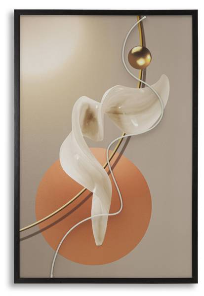 Canvas schilderij Abstract A deels massief hout - 4 x 120 x 80 cm