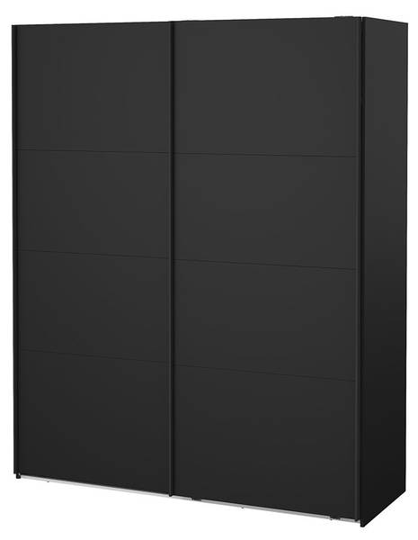 Kleiderschrank Catania Schwarz - Holzwerkstoff - 179 x 221 x 65 cm