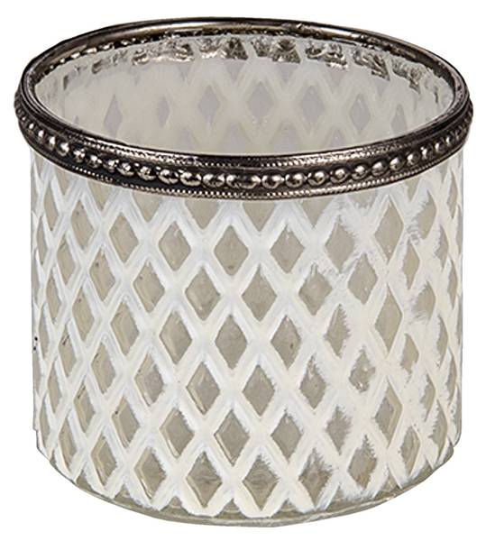 Theelichthouder Kyri wit - glas - 8 x 7 x 8 cm