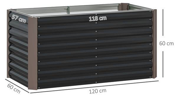 Hochbeet 2er Set 84H-197V00CG Dunkelgrau