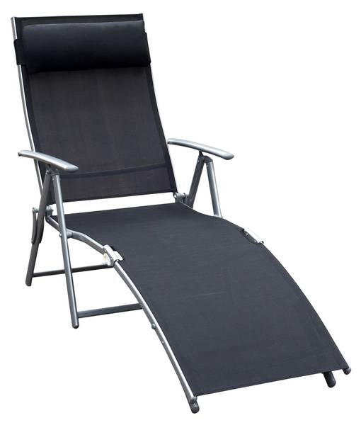 Sonnenliege BB3616 Schwarz - Metall - 22 x 83 x 64 cm