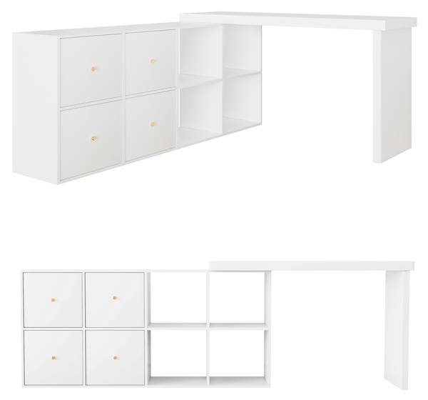 Eckschreibtisch CHANGZoom Weiß - Holzwerkstoff - 140 x 78 x 120 cm