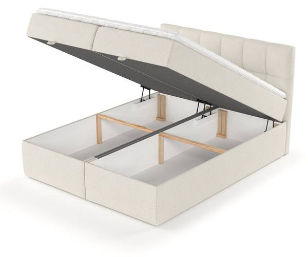 Boxspringbett Shay Beige - H3 - Liegefläche Breite: 160 cm