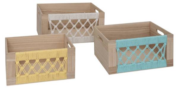 Kisten DAYAN 3er-Set Holzwerkstoff - 18 x 26 x 36 cm
