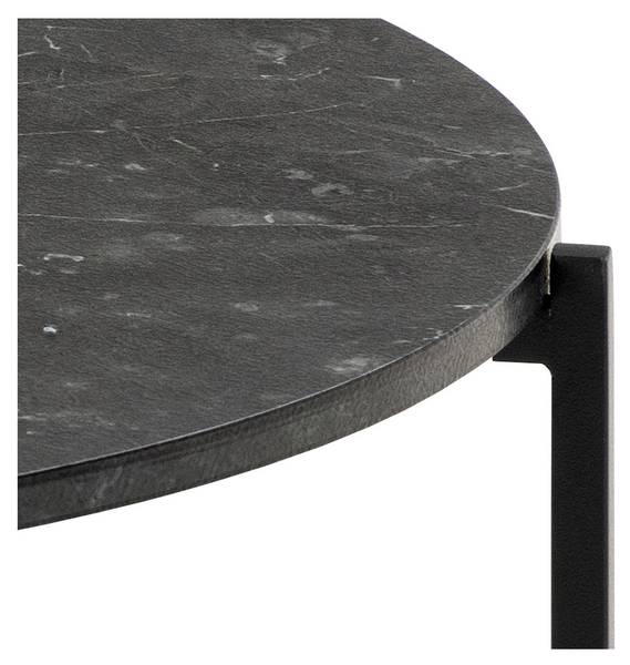 Lamoine salontafel zwart - deels massief hout - 70 x 42 x 70 cm