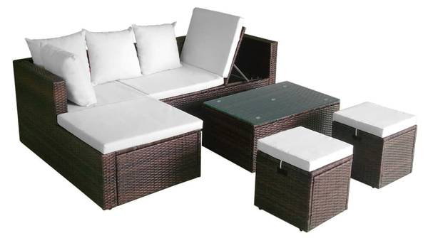 Gartenmöbel-Set 3006305 (4-teilig) Braun - Polyester - 50 x 33 x 80 cm