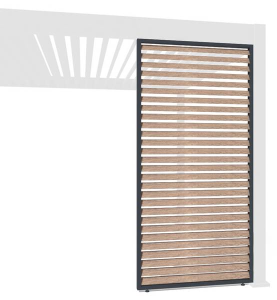 Pergola Lamellenwand Holzoptik Braun - Kunststoff - 93 x 235 x 235 cm