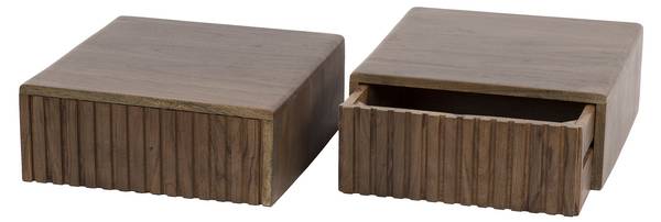 Nachttisch CARVE Braun - Holzwerkstoff - 35 x 14 x 35 cm