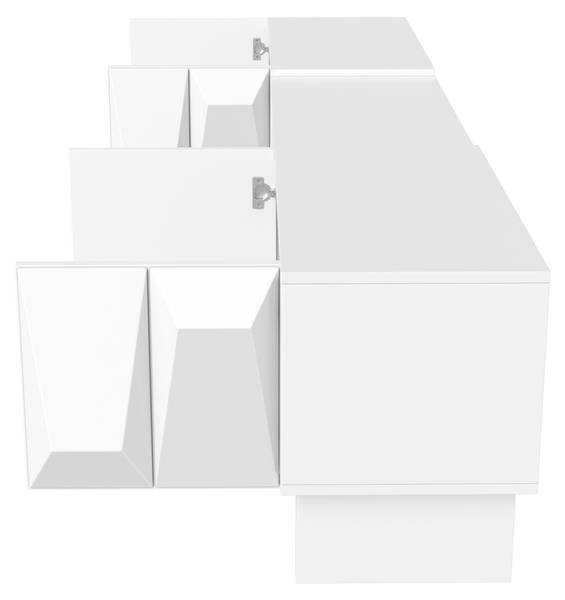Wohnzimmermöbel Set Eurynom Ⅰ（3-tlg） Weiß - Holzwerkstoff