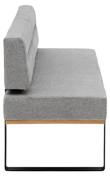 Sitzbank CANON Grau - Metall - Textil - Holz teilmassiv - 160 x 85 x 60 cm