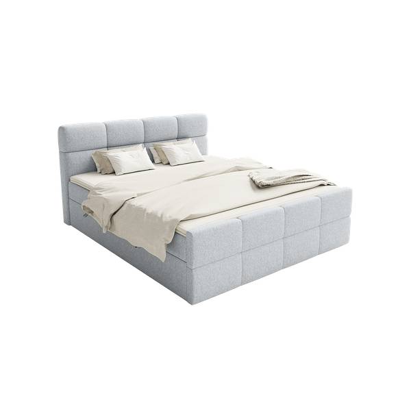 Boxspringbett ALZEA Silber - Breite: 200 cm