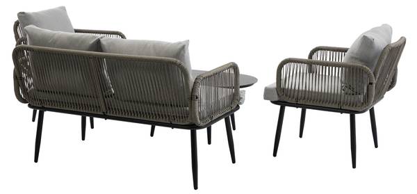 Ensemble de quatre pièces de jardin Gris - Matière plastique - 120 x 74 x 74 cm